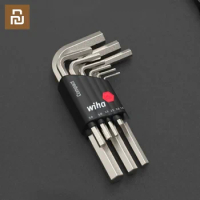 Xiaomi Wiha Inner Hexagonal Wrench Kit 9 Pcs Common Sizes Wrench Set Portable Mini L Type Hex Wrench Set Repair Tools with Clip