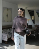 GONEGANI OFFICIAL - Atasan Rajut Wanita Model Elegan & Comfy Slit Batwing Sweater Black