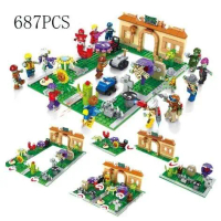 Blok Binaan Mainan Plants vs Zombies | Particle Building Blocks Cool Toys Puzzle Set Kanak-Kanak Had