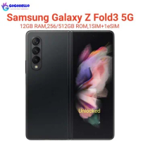 Original Samsung Galaxy Z Fold 3 Fold3 5G F926U/U1 7.6" AMOLED 12GB RAM 256/512GB ROM Snapdragon NFC 98% New Unlocked Cell Phone