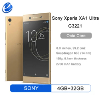 Original Sony Xperia XA1 Ultra G3221 Mobile Phone 4GB RAM 32GB ROM 6" Octa core 23MP 16MP NFC 4G Smartphone