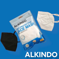 KN95 HITAM & PUTIH MERK ALKINDO / Y&B 1PACK ISI 10PCS / MASKER KOREA 5PLY MURAH