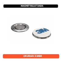 Pin Magnet Bulat 17mm 20mm 1.7cm 2cm Nama Dada Solasi 3M Name Label 23MM