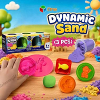 Pasir Ajaib Dynamic Sand 3 Cans Space Sand Animal Tool Set Mainan Kreativitas Anak