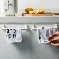 Towel Rack Over Door Towel Bar Hanging Holder ABS Bathroom Kitchen Cabinet Towel Rag Rack Shelf Hanger for Cupboard Door