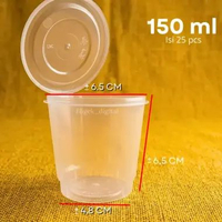 Cup 150 ml + Tutup (isi 25 pcs) Merk VICTORY #Tutup Sambung 150 ml