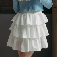 【Queenshop】女裝 簡約素面設計蛋糕短裙 兩色售 現+預 03010852