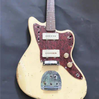 High Quality Creamy-yellow Jazz Electric Guitar Vintage Rosewood Fingerboard