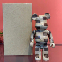 Bearbrick 400% 28cm Horizontal Horizon Wooden Bear BE@RBRICK Handmade Trendy Toy Figure Valentine's day Gift doll