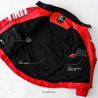 Kremlin Red Jacket Biker Cyber Motor - Metacrush Pasti Ori