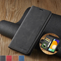 Leather Phone Case For Samsung S23 FE S22 Ultra S21 S20 Plus 5G Note 20 10 9 Magntic Flip Wallet for Galaxy S10 S9 S8 S7 Edge +