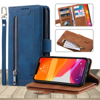 For Samsung Galaxy A22 A52 A72 5G A12 A51 A71 A41 A40 A50 A20e Luxury Zipper Wallet Card Bag Flip Leather Case Stand Phone Cover