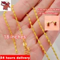 100% original 18K Saudi Gold pawnable necklace for women -International gold necklace