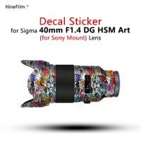 for Sigma ART 40 F1.4 E Mount Lens Sticker Decal Skin For Sigma 40mm F1.4 DG HSM Art Lens Protector Coat Wrap Cover Case