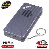 伽利略 USB 40Gbps M.2 NVMe SSD 鋁合金 風扇外接盒 (M2NVU4I)