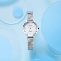 CITIZEN Women's Quartz Watch Juicy Tint Series Silver Dial Stainless Steel Strap Stylish Simple Metal Compact Watch EQ3000-58D