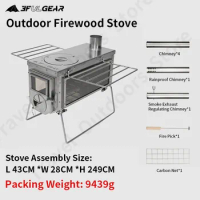 3F UL GEAR Winter Tent Oven Camping Firewood Stove Heating Keep Warm Kit Large Capacity Bunker 304 Stainless Steel Portable