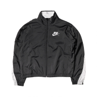 Nike 外套 NSW Heritage Jacket 女款 運動休閒 短版 立領 穿搭 風衣外套 黑 白 CZ8607-010