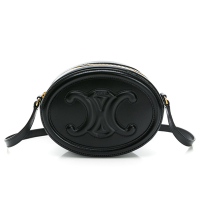 CELINE 思琳 平滑小牛皮 CUIR TRIOMPHE 斜背橢圓包 (黑)