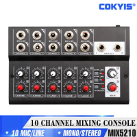 MIX5210 10-Channel Mixing Console Digital Audio Mixer Stereo for Recording DJ Network Live Broadcast Karaoke mixer audio