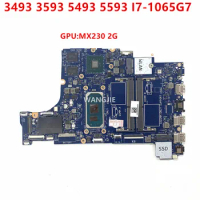 For Dell 3493 3593 5493 5593 Laptop Motherboard LA-J092P Mainboard CPU: I7-1065G7 SRG0N GPU:MX230 2G DDR4 CN-005KXR 005KXR 05KXR