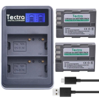 Tectra 2PCS EN-EL3E EN EL3E 1800mAh/Li-ion Camera Battery + LCD USB Dual Charger for Nikon D30 D50 D70 D90 D70S D300 300S