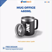 [TERMURAH DI JOGJA] Custom Mug Office Kopi Teh Cangkir 460ml Stainless Steel Grafir atau Print