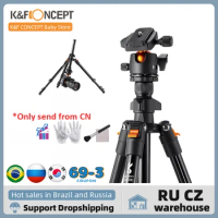 CZ RU K&amp;F CONCEPT Portable Camera Tripod Stand for DSLR Cameras Aluminum Alloy 160cm 8kg Payload Travel Tripod with Carrying Bag