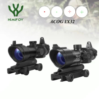 1X32 ACOG Red Dot Sight Optical Rifle Scopes Red Dot Scope Hunting Scopes With 20mm Rail for ar15