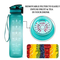 1 Liter Water Bottle Motivational Drinking Bottle Sports Water Bottle With Time Marker Portable Reusable Cups Leakproof