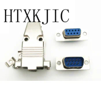 10sets DB9 male/ female / metal shell / serial plug / RS232 / socket / nine core / COM port / double row connector