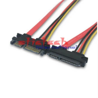 by dhl or ems 1000pcs 30cm 22Pin SATA Cable Male to Female 7+15 Pin Serial ATA SATA Data Power Combo Extension Cable Connector