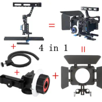 DSLR Video Film Stabilizer Kit 15mm Rod Rig Camera Cage+Handle Grip+Follow Focus+Matte Box for for Sony A7 II A6300 /GH4 A6500