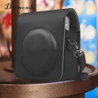 Vintage Pouch Cover Protector with Pocket PU Crossbody Camera Bag Adjustable Shoulder Strap for Instax Mini 90 Instant Camera