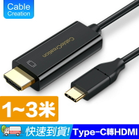 CableCreation 1~3m Type-C to HDMI線 手機螢幕放大 手機連接電視 鍍金接頭