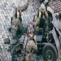 Unpainted Kit 1/35 Paratrooper Crew (3 Figures) not include Mortar Resin Figure miniature garage kit