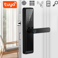 Black Wifi Tuya Biometric Fingerprint Door Lock Digital Smart Electronics Door Lock Password App Entry Door lock for Home DB20