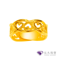 【元大珠寶】黃金9999純金戒指甜蜜相擁(1.25錢正負5厘)
