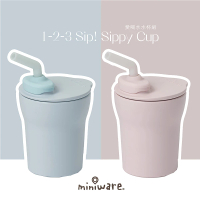 【Miniware】天然聚乳酸兒童學習餐具 愛喝水水杯組 1-2-3 Sip! Sippy Cup(寶寶入門款餐具首選)