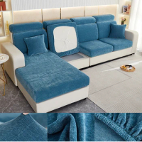 velvet 1/2/3/4 seat couch sofa cushion cover sofa slipcovers thick soft solid sofa decoration for chaselong armchair L shape