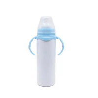 baby toddler stainless kids sippy cup 8oz white sublimation feeding bottle mug