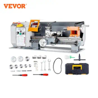 VEVOR Metal Lathe Machine 7'' x 13.78'' 0-2200 RPM Continuously Variable Speed 500W with Tool Box for Processing Precision Parts