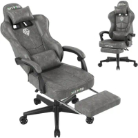 Gaming Chair with Footrest, Ergonomic Video Gamer Chair with Headrest Lumbar Support, Computer Office Chair