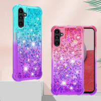 Glitter Liquid Quicksand Gradient Phone Case For Samsung A54 A14 A23 M23 A13 LTE A04S M13Airbags Shockproof TPU Shell 50pcs/Lot
