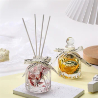 100ml Home Fragrance Diffuser with Reed Sticks, Glass Fireless Scent Diffuser for Bathroom, Office, Hotel, Oil Aroma Diffuser