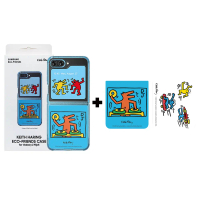 (贈原廠感應卡)SAMSUNG Galaxy Z Flip5 原廠 Keith Haring聯名保護殼 (FPF731)-藍色