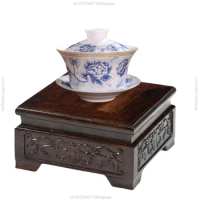 High Quality Chinese Kung Fu Tea Tea Cup Teapot Wooden Pedestal Coffee Candy Table Figurines Vase Flowerpot Sorting Table Base