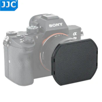 JJC Metal Square Lens Hood with 49mm Filter Screw Thread for Sony DSC-RX1 DSC-RX1R DSC-RX1RII SEL50F18 Lens as SONY LHP-1 + Cap