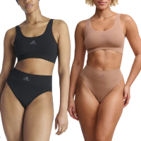 【adidas 愛迪達】W ACTIVE SEAMLESS MICRO STRETCH HIGH LEG BRIEF 女士 無縫微彈高腰運動內褲(兩款任選)