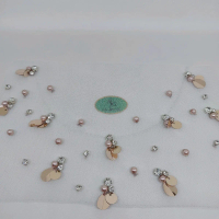 10 Set Payet Rangkai Sequin Mutiara Bulat, Daun, Swarosky, Navy, Coklat, Kuning, Coksu, Ungu, Maroon